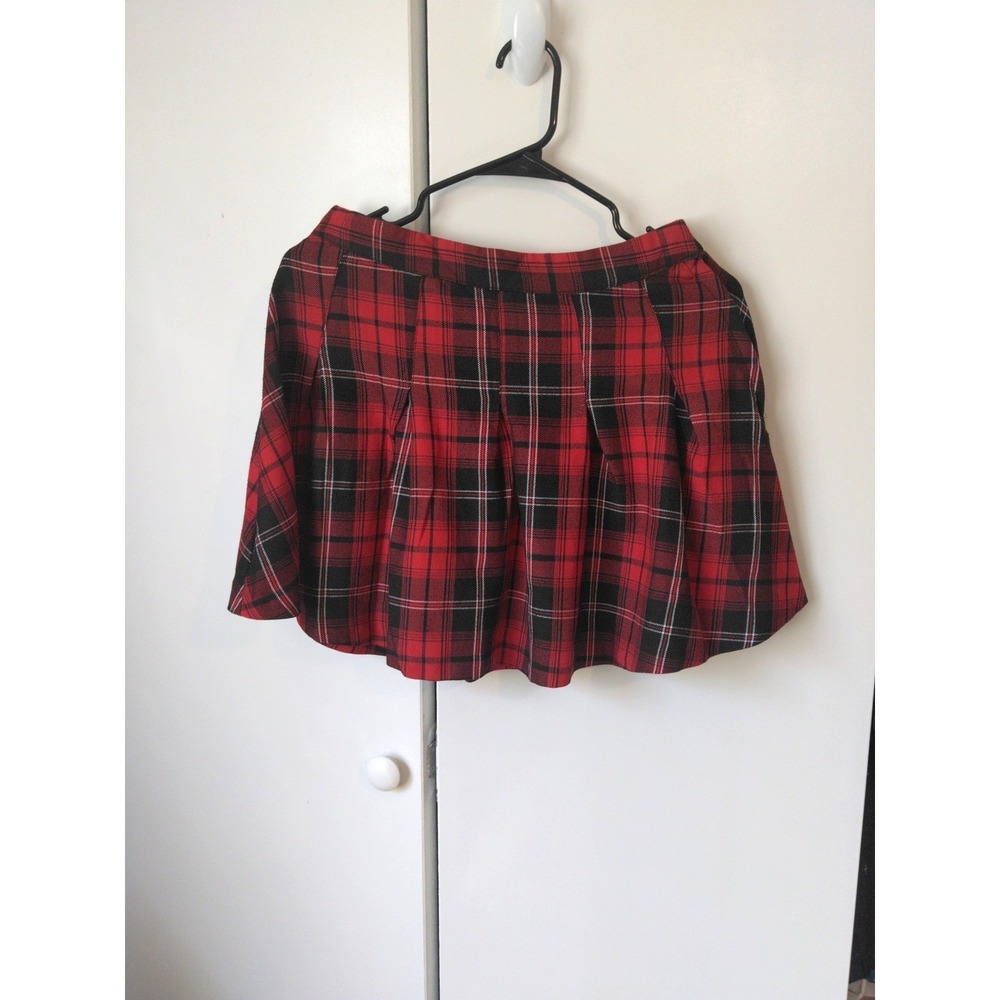 Womens Pleated Plaid Mini Skirt 8 Y2K Grunge Punk Preppy Academia 90s Mall Goth